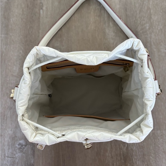 MZ Wallace Pearl Metallic Bucket Crossbody Shoulder Bag - Picture 3 of 11